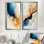 «Abstract Coastal Blue Echo Landscape I - Modern Abstract», reproduction d'art mural