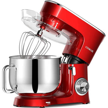 Cooklee Stand Mixer, 9.5 qt. 660W 10-Speed Electric Kitchen Mixer with Dishwasher-Safe Dough Hooks, Flat Beaters, Wire Whip & Pouring Shield