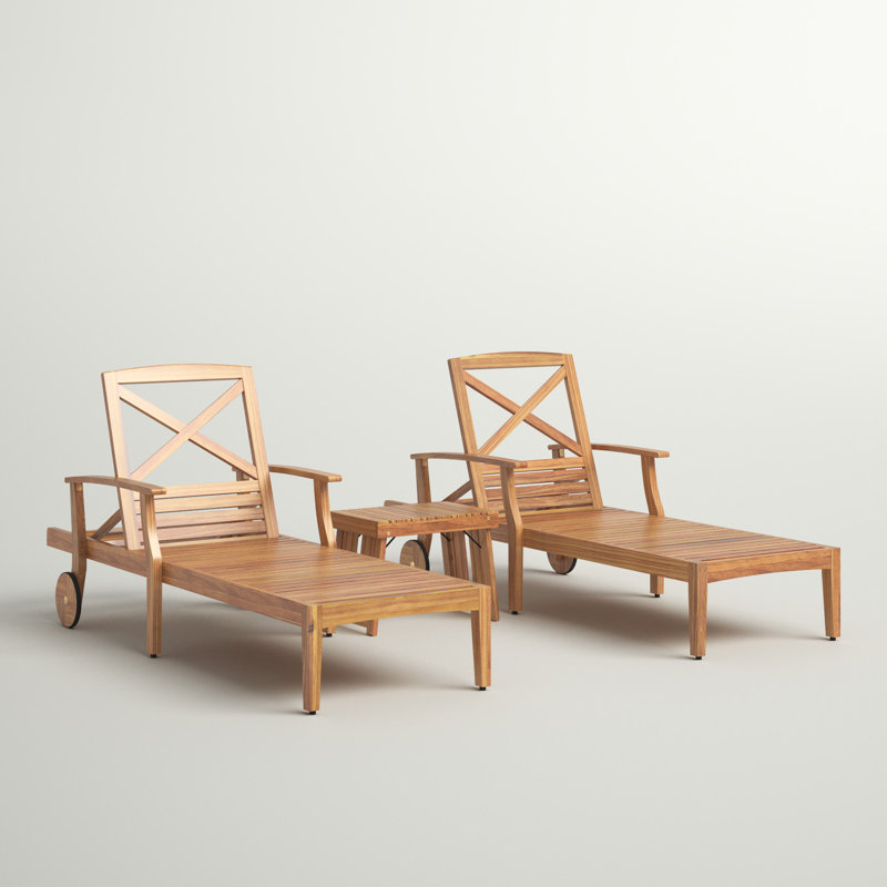 Chaise longue inclinable avec table Ivo