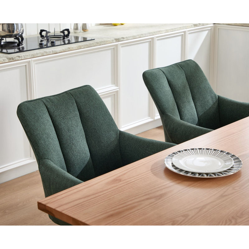 50cm H Upholstered Dining Chair, Green, Green