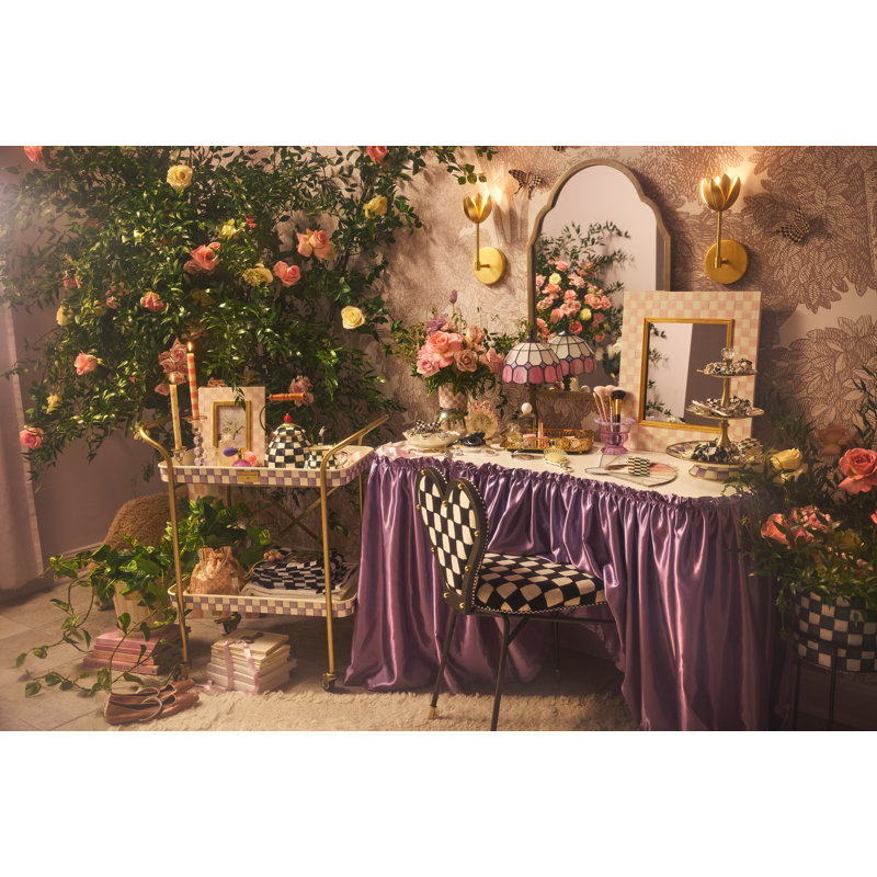 Rosy Check Enamel Wall Mirror