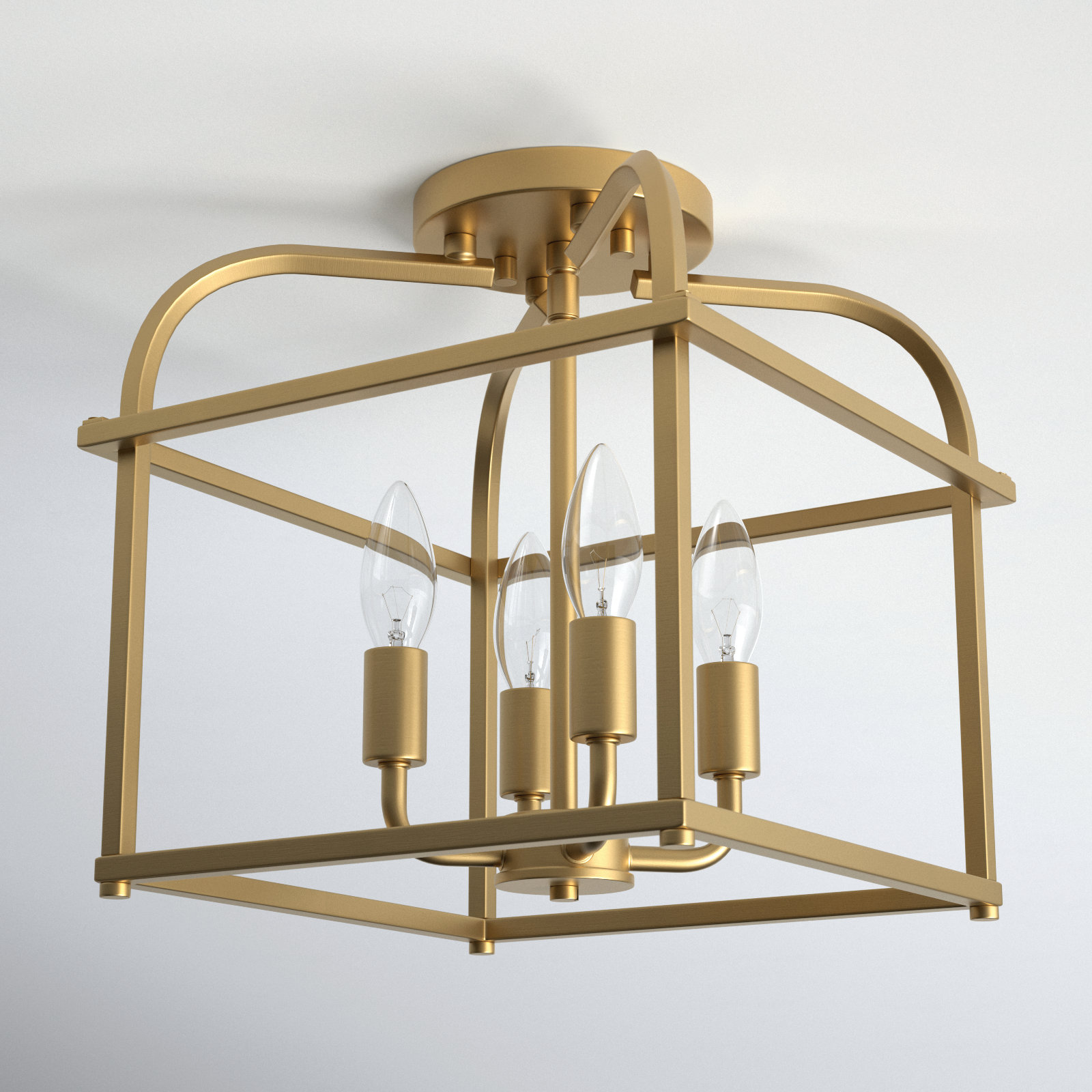 Condor 4-Light Semi Flush Mount, Natural Brass