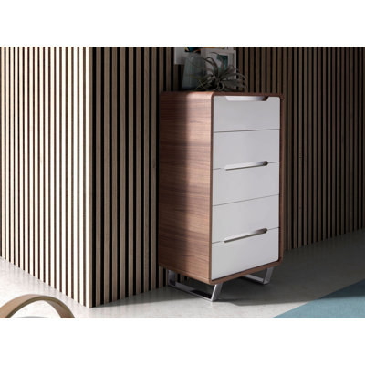Chiffonier white wood, walnut