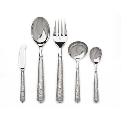 Birds Of Paradise 5 Piece Stainless Steel Hostess Set
