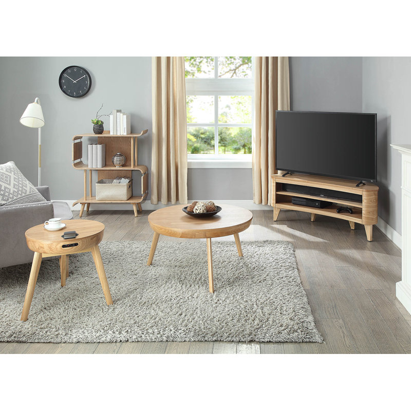 Yoakum Three Leg Coffee Table, Oak
