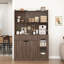 Grand garde-manger de 71 po avec portes en verre et espace de rangement moderne pour la cuisine, créant un espace propre