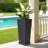 2 Set Tall Planters for Outdoor Plants, 24" Large Planters with Drainage Hole & Saucer-1236842655