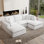 Canapé modulaire à compression de 108 po Kreyton, canapé modulaire sans assemblage, chenille blanche