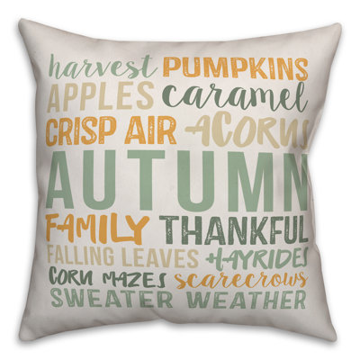  Coussin décoratif mots d'automne