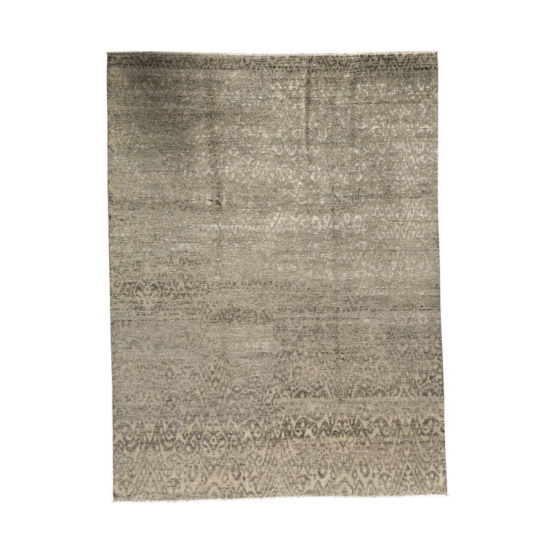 Tapis unique gris / argent 9 pi x 12 pi