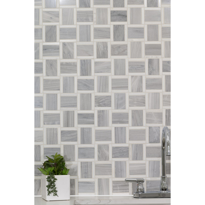 Elorea 12 in. x 12 in. Polished Marble Mosaic Floor and Wall Tile