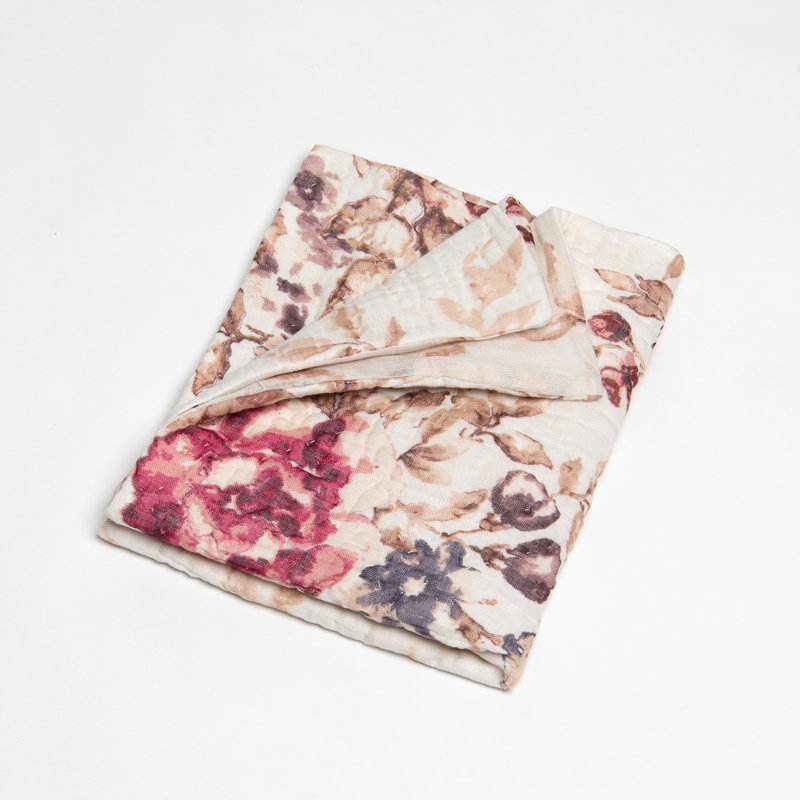 Winrey Cotton Blend Floral Quilt, Twin Quilt