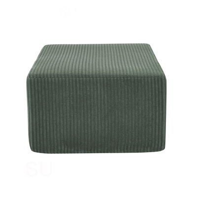 Full Compressed Corduroy Upholstered Ottoman