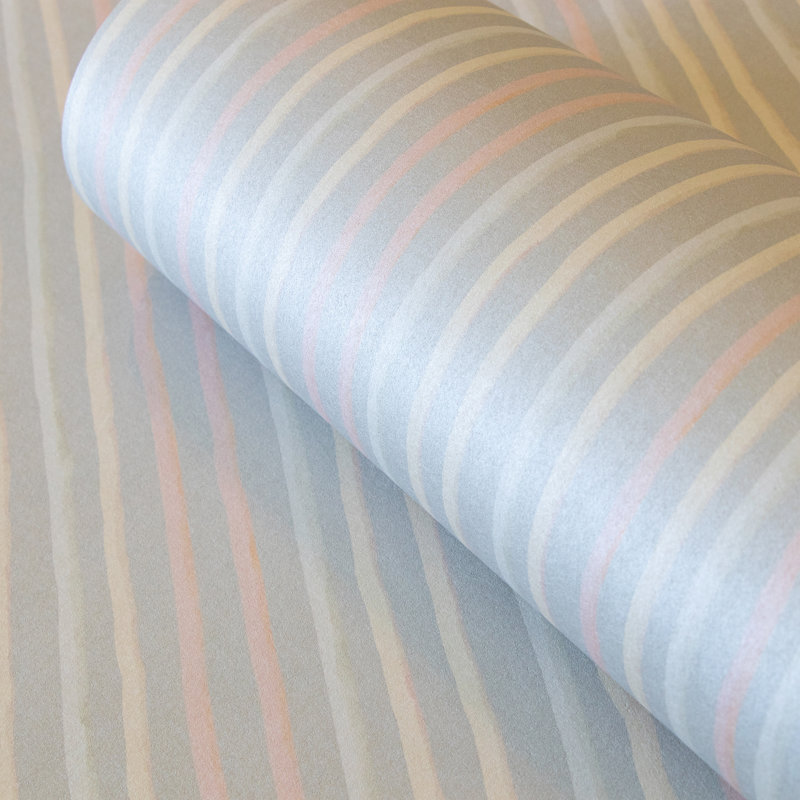 Great Kids Collection Smooth Glitter Stripes Wallpaper Roll, Light Blue