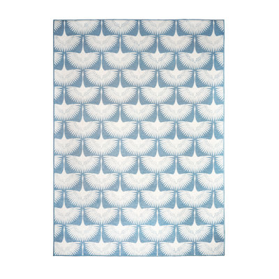 Flock Colfax Blue Washable Rug - 5' x 7'