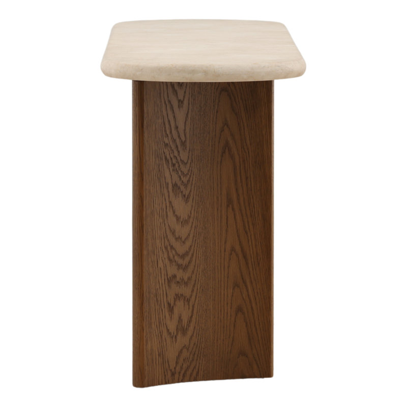 Oja Console Table Brown, Brown, Cream Marble / Brown, Cream Marble
