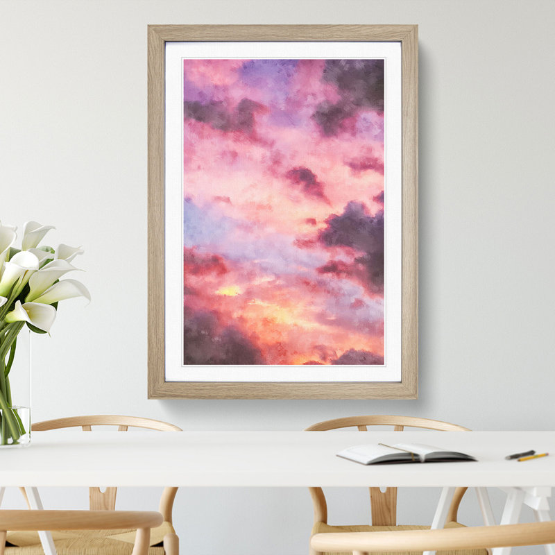 The Beauty of the Clouds - Picture Frame Painting, Oak Framed, 65cm H x 48cm W x 2cm D