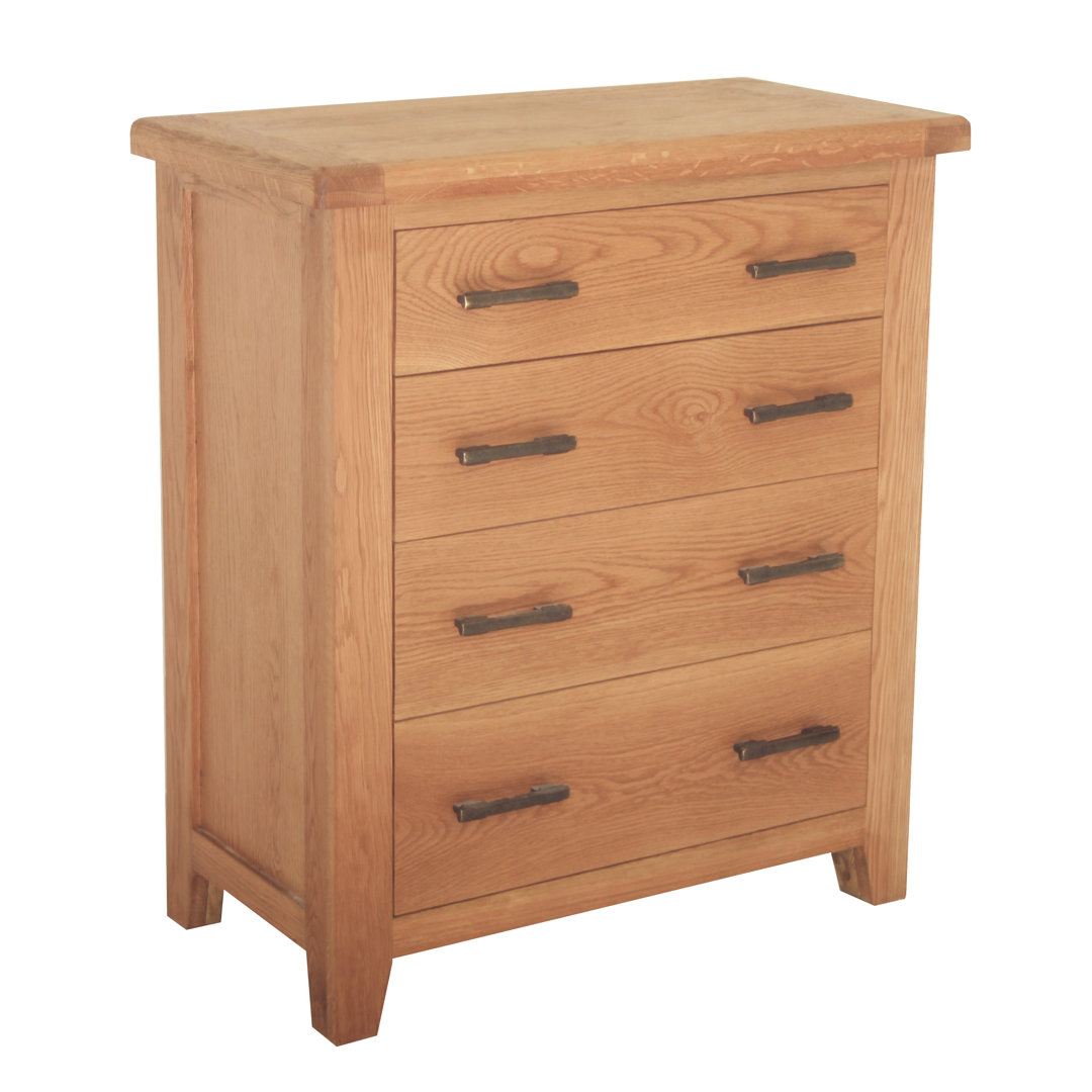 Ashly Solid Wood 80cm W 4 - Drawer Chest of Drawers