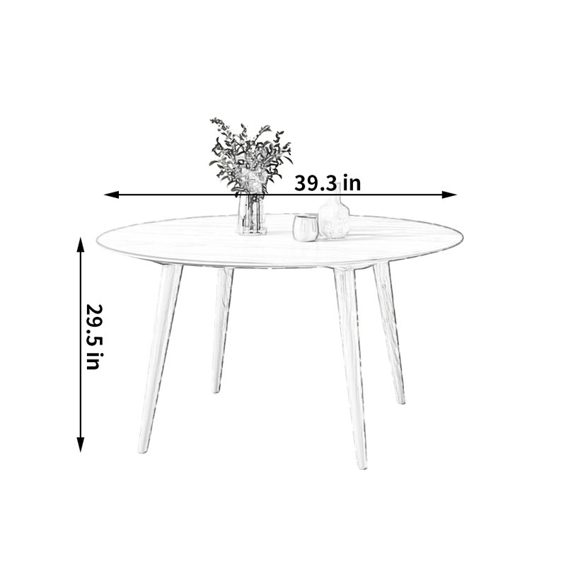 Table de salle à manger familiale, H 29,5 po x L 39,3 po x l 39,3 po