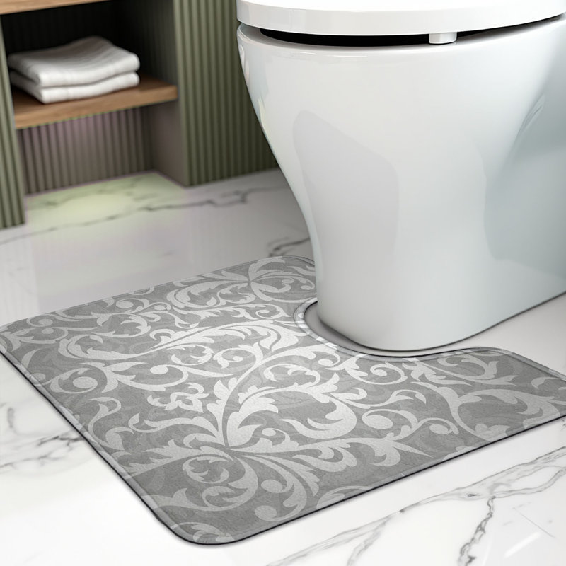 Tapis de salle de bain gris en U 20 po gris