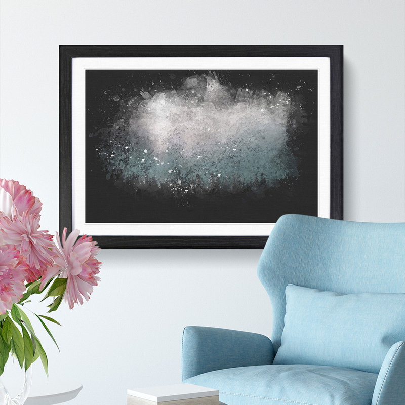 Sunlight over the Forest - Picture Frame Graphic Art Print, 45cm H x 63cm W x 2cm D, Black Framed