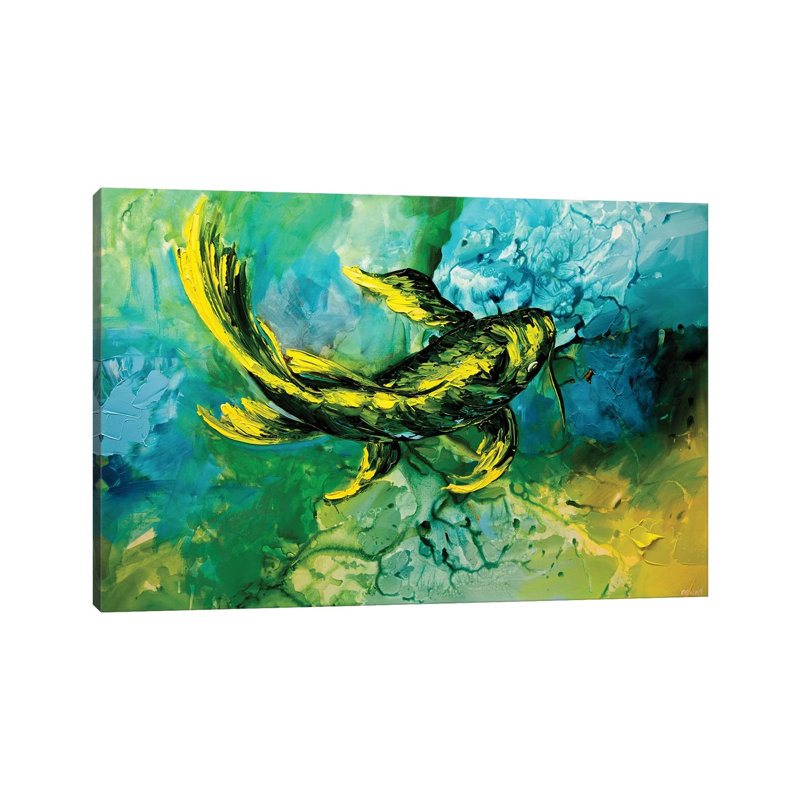 Koi Fish by Osnat Tzadok - Wrapped Canvas Print, 20.32 cm H x 30.48 cm W