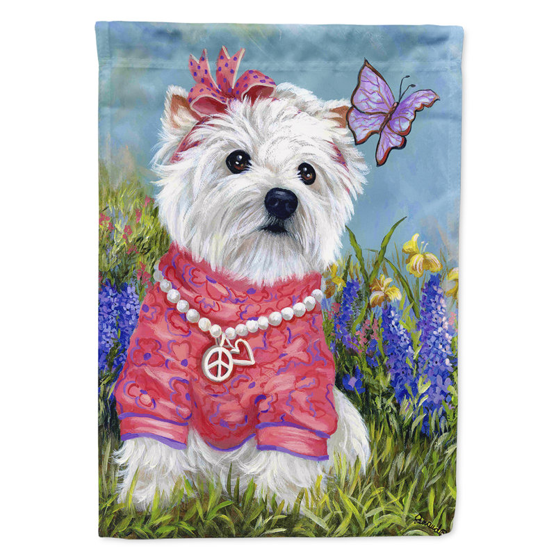 Drapeau de jardin en polyester à 2 côtés Graziello Bichon Frise Do It Better 1 x 0,11 pi, Westie printemps
