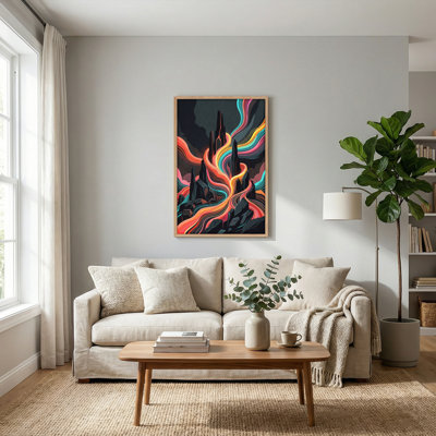 Ensemble de 1 tableau sur toile « Vagues colorées »