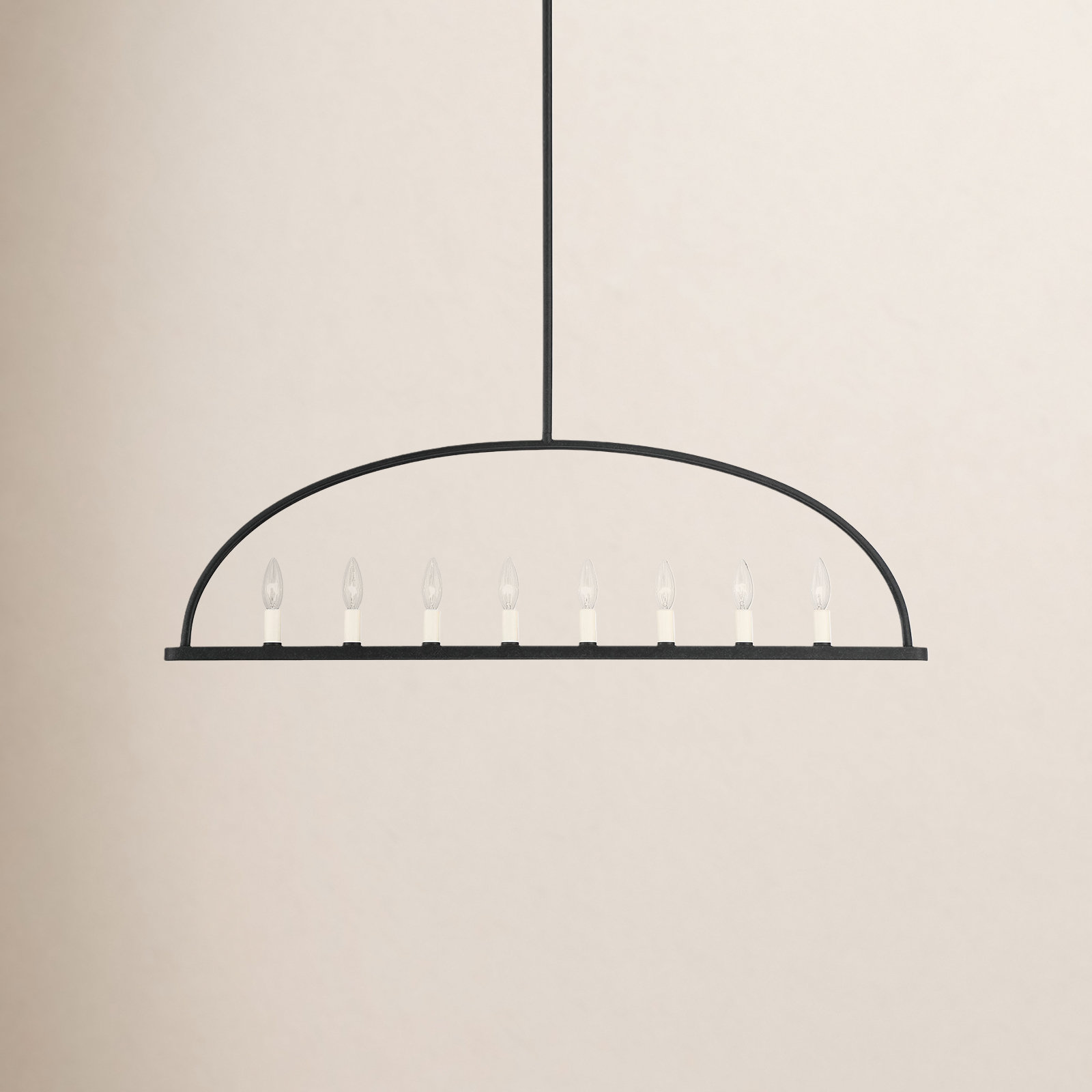 8-Light Chandelier, Black