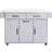Classic Kitchen Island In Grey, With Trash Can, Drop Leaf, Spice Rack, Towel Removable Shelves Grey Multipurpose Drawer, Cabinet, Shelf, Mobile And Stationary Option-2069754623