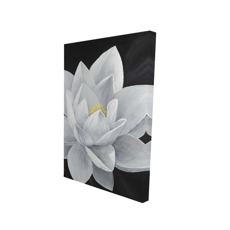Vue aérienne d'une fleur de lotus - Art contemporain sur toile, H 24 po x l 36 po