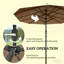 Parasol à double face, parasol à double face avec base, parasol de patio avec lumières solaires à DEL-126443378