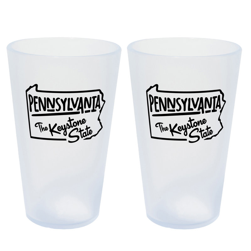 Silipint: Verres State Pint 16 oz: paquet de 2 - Pennsylvanie - verres en silicone à glaçons incassables