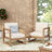 Durable Acacia Wood Patio Club Chair with Waterproof Thick Cushions for Outdoor Relaxation and Comfortable Seating