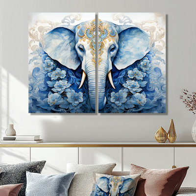 Hindou d'éléphant majestueux - art mural traditionnel