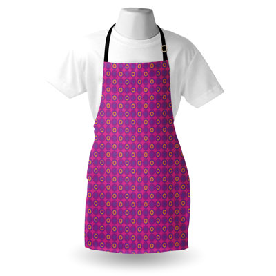 Dakota Fields Abstract Apron Unisex Circular Vibrant Spirals Adult Size Hot Pink Royal Blue