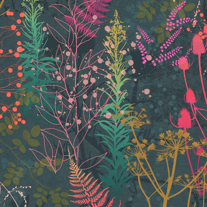 Clarissa Hulse Serendipity Sage Wallpaper, Dark Green