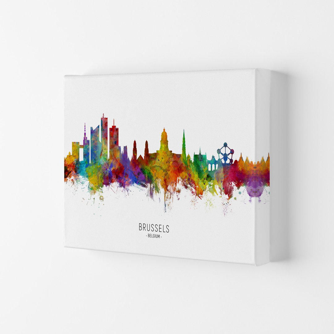 Brussels Belgium Skyline by Michael Tompsett - Print