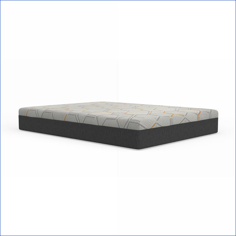 Mattresses 12" Copper Gel Cooling Memory Foam with Edge Support &amp; Air Grid Base Queen | Grey, Queen