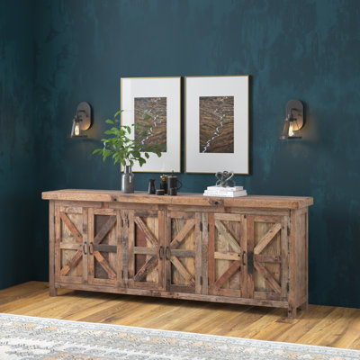 Ezekiel 84" Wide Solid Wood Sideboard by Steelside