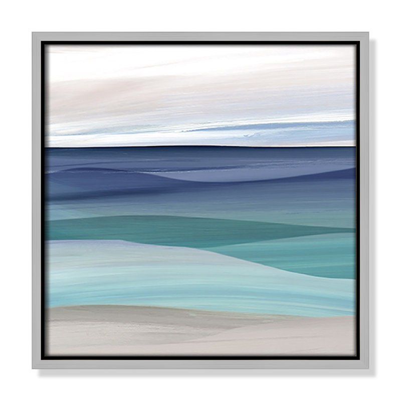«Blue Valley Print» par Carol Robinson, H 13,5 po x l 13,5 po x P 2 po, Argent