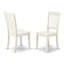 L'ensemble de table de salle à manger 3 pièces contient une table carrée en bois et 2 chaises de cuisine, lin blanc-779137811