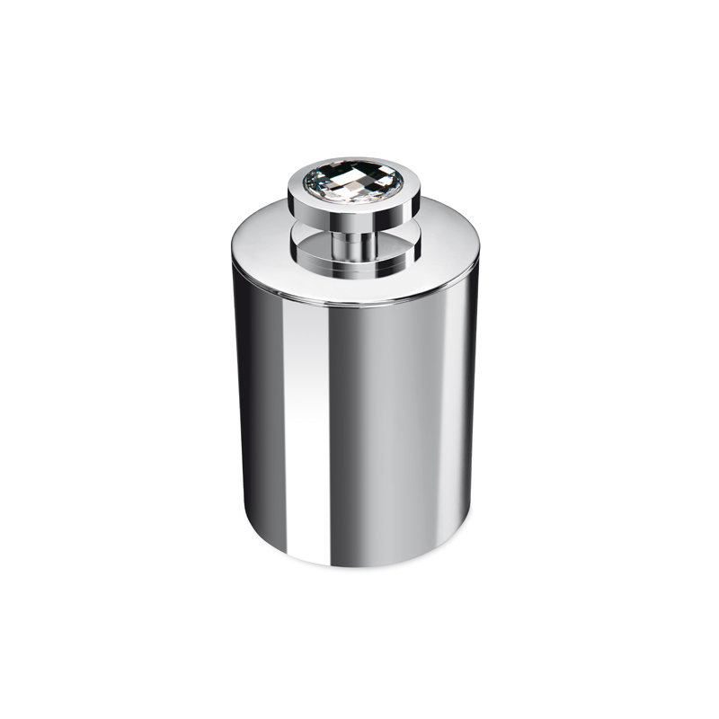 Contenant boule de cristal de lune clair, Chrome