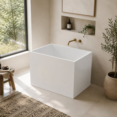 35" Free Standing Soaker Acrylic Bath-tubs, Rectangular Shape Soaker Hot Tub