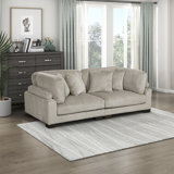 Brinsley 90"W Modern Corduroy Track Arm Modular Sofa