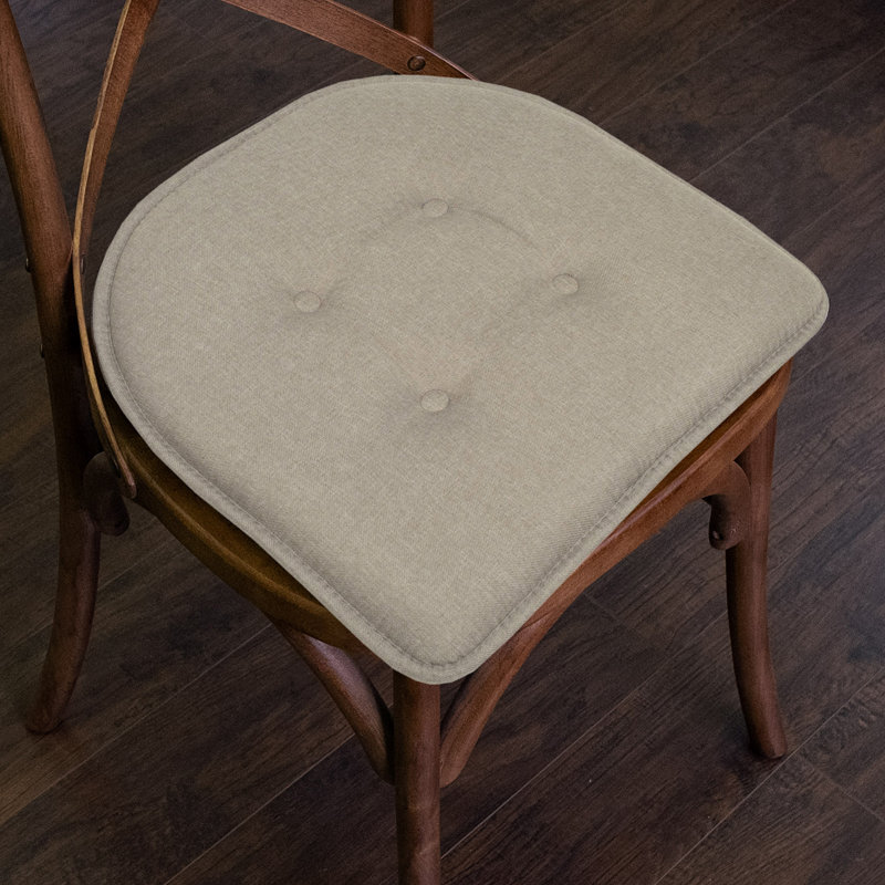 Solid U-Shaped Non-Slip Indoor Chair Cushion, Khaki, 12
