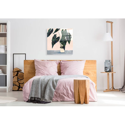 Art mural en verre acrylique, 36 po x 36 po Houseplant II »par Victoria Borges