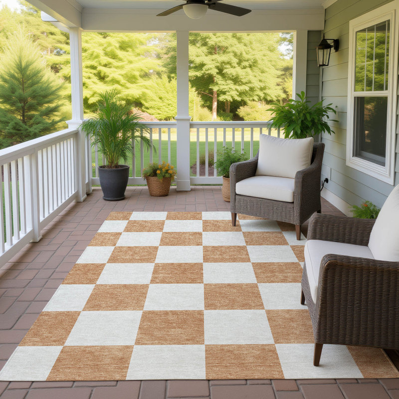 Machine Washable Indoor/Outdoor Braegger ACN2345 Geometric Rug, Rectangle 5' x 7'6"