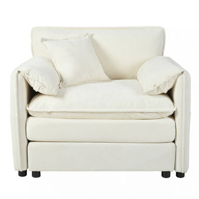 Fauteuil surdimensionné confortable avec coussin décoratif pour différentes pièces