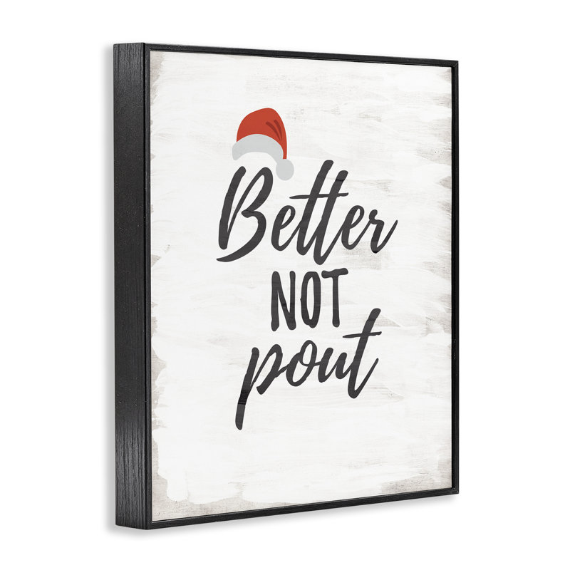 Giclée encadrée Festive Better Not Pout, design par Lauren Rader, Giclée encadrée noir minuit, H 30 po x l 24 po